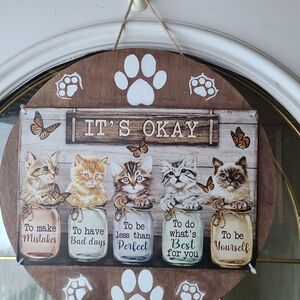 Charming Cat-Themed Wall Decor with Inspirational Quotes